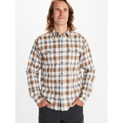 Tops: Marmot Movatn Shirts Mens White Brown Canada MPHFSK290